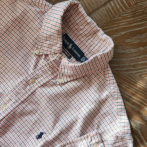 Polo Ralph Lauren Other - Polo Ralph Lauren Y2K Cotton Button Down Orange/Navy Mens size Large
